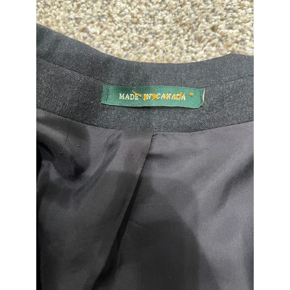 Lauren Ralph Lauren Wool Cashmere Blazer Charcoal Grey Sport Coat Made in Canada